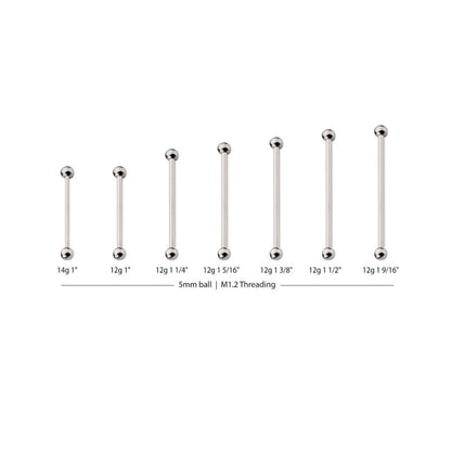 Titanium Internally Threaded Industrial Barbells