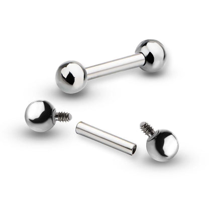 Titanium-Internally Threaded Micro Barbells
