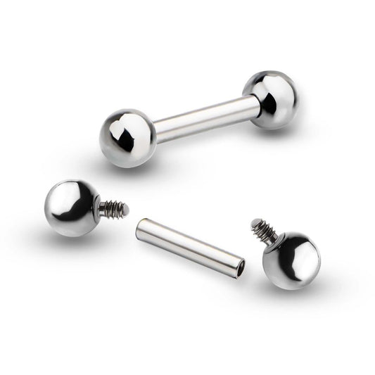 Titanium-Internally Threaded Micro Barbells