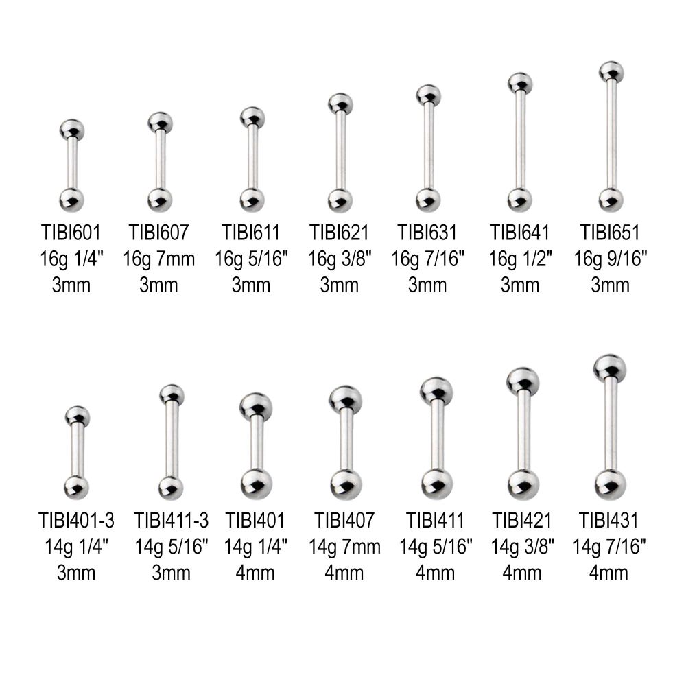 Titanium-Internally Threaded Micro Barbells