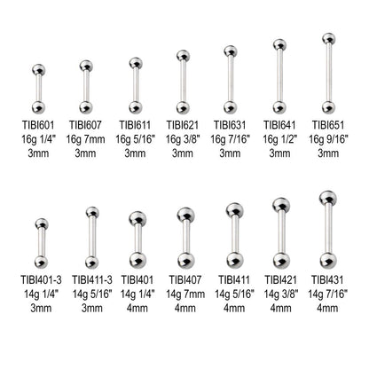 Titanium-Internally Threaded Micro Barbells