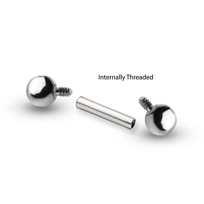 Titanium-Internally Threaded Micro Barbells