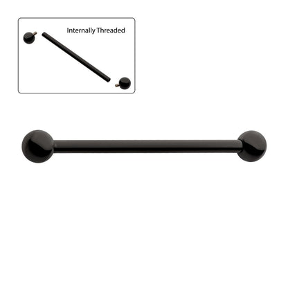 Black PVD Titanium-Internally Threaded Industrial Barbells