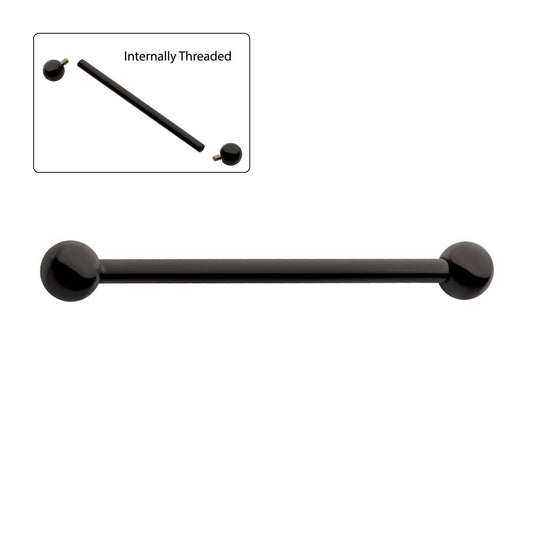 Black PVD Titanium-Internally Threaded Industrial Barbells