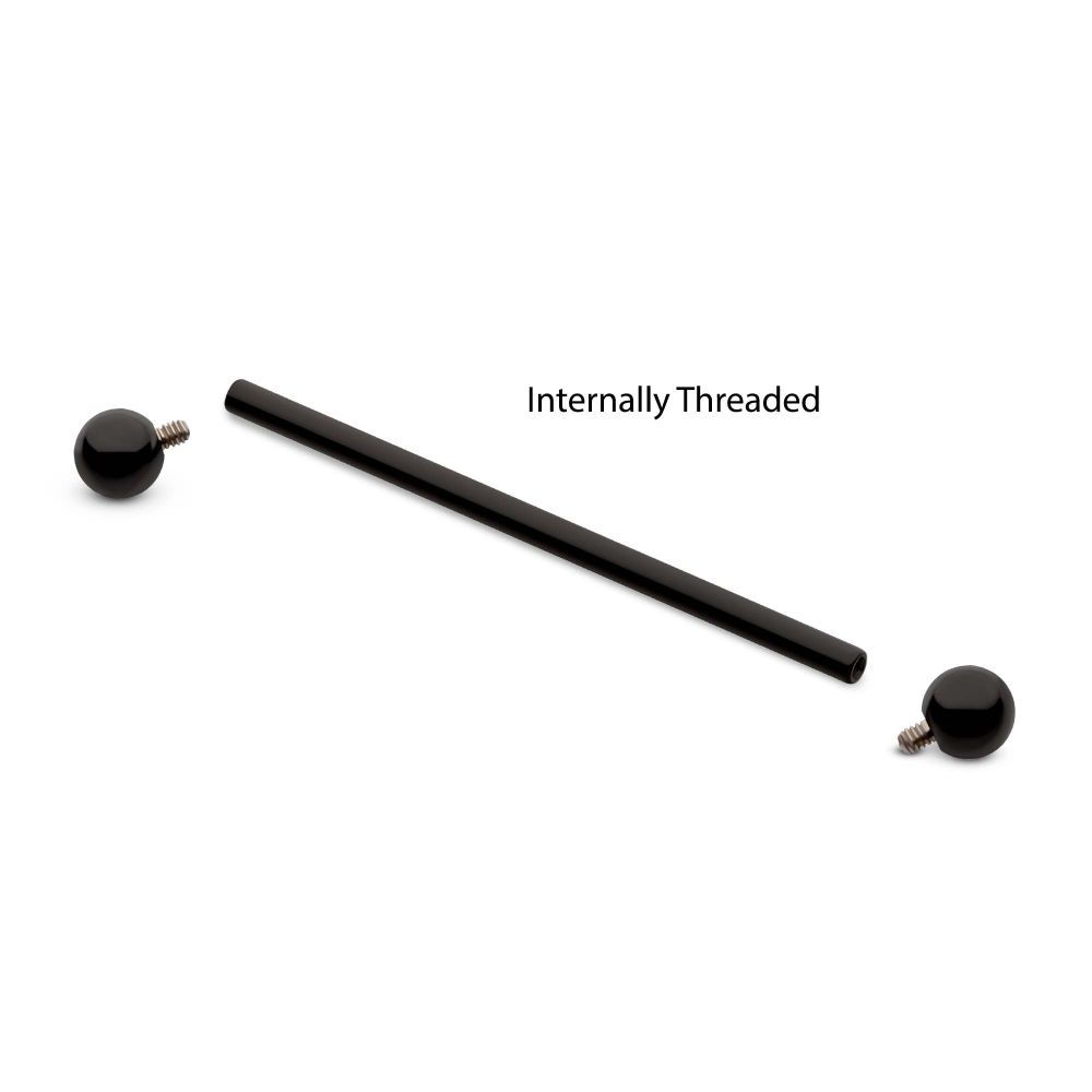 Black PVD Titanium-Internally Threaded Industrial Barbells