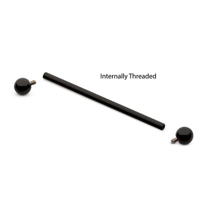 Black PVD Titanium-Internally Threaded Industrial Barbells