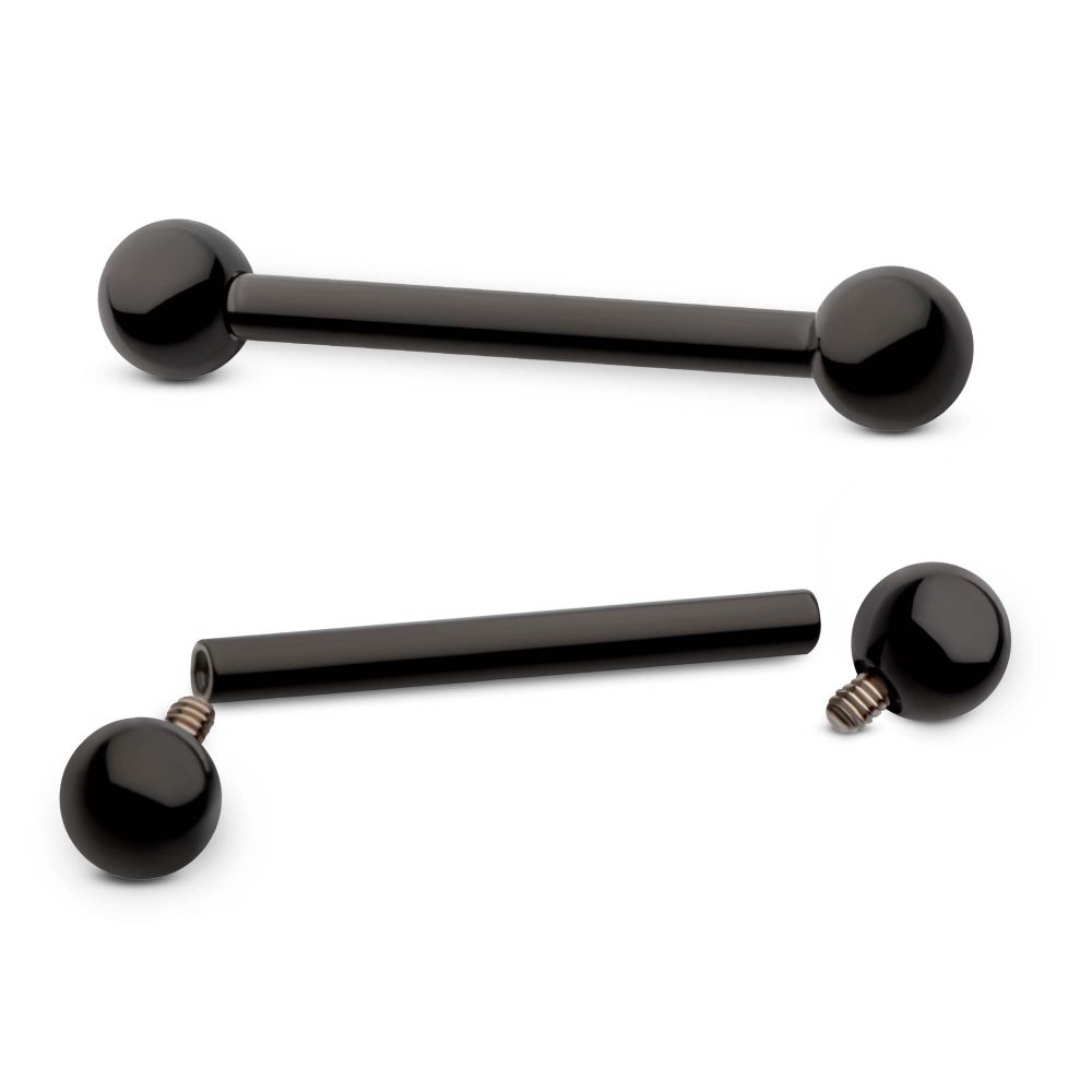Black PVD Titanium Internally Threaded Barbells