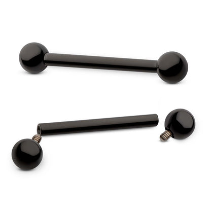 Black PVD Titanium Internally Threaded Barbells