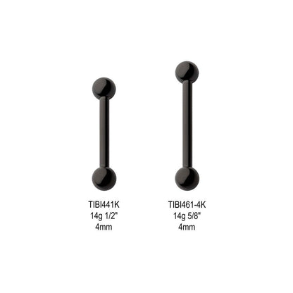 Black PVD Titanium Internally Threaded Barbells