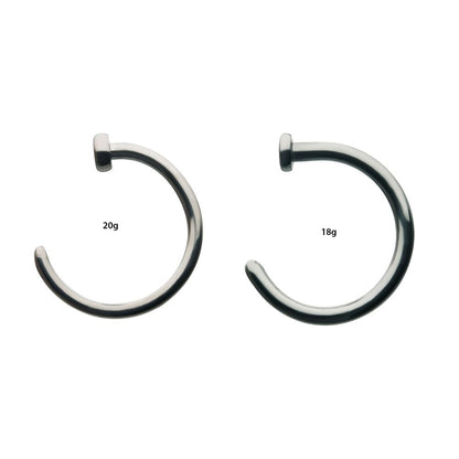 Titanium Flat Back Half Hoop Nose Ring