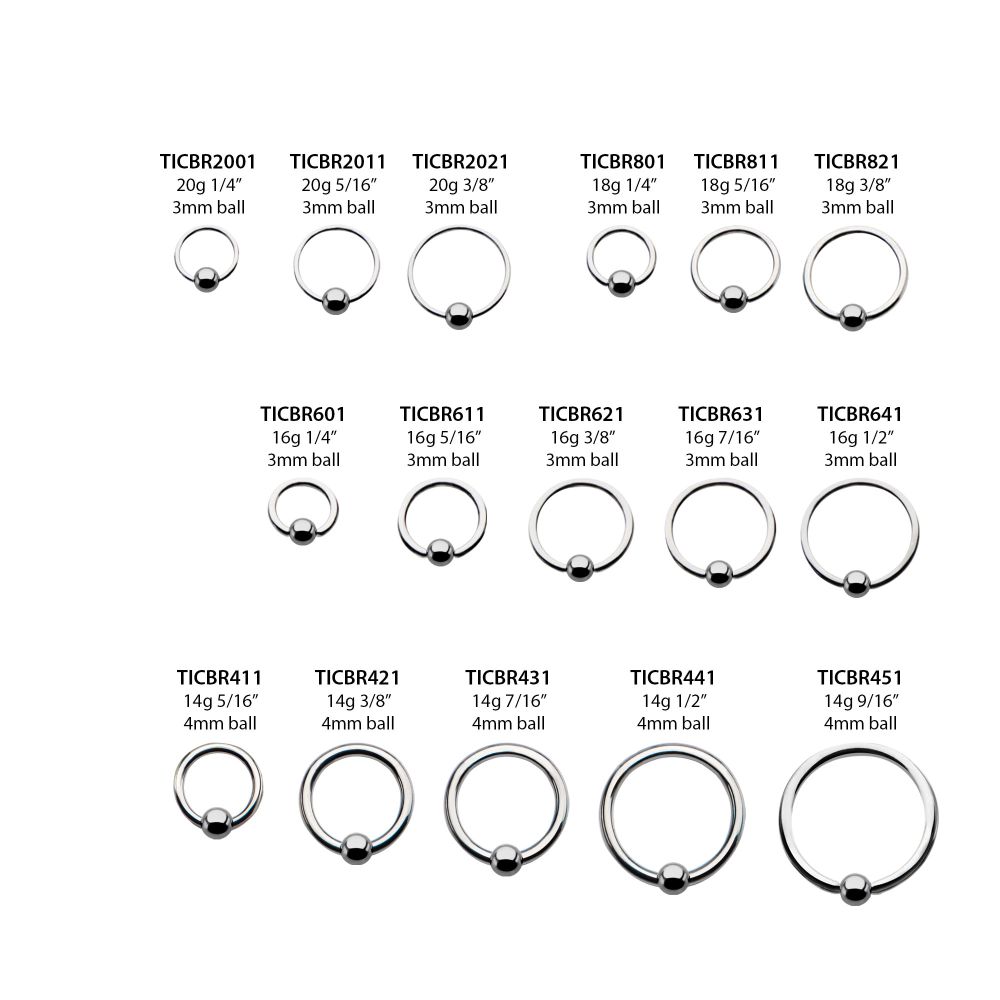 Titanium Captive Bead Rings