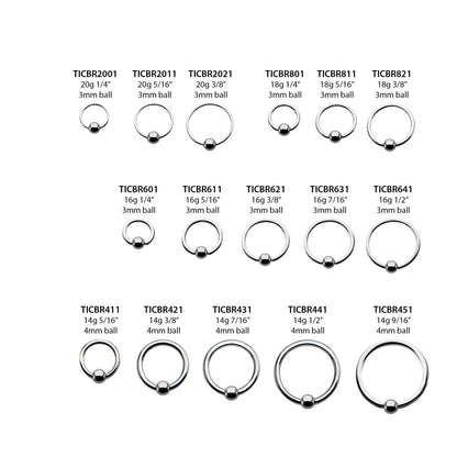 Titanium Captive Bead Rings