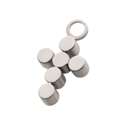Titanium with Bezel Set CZ Cross Charm