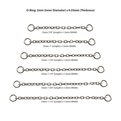 Titanium 1.5mm Rolo Chain with Ring
