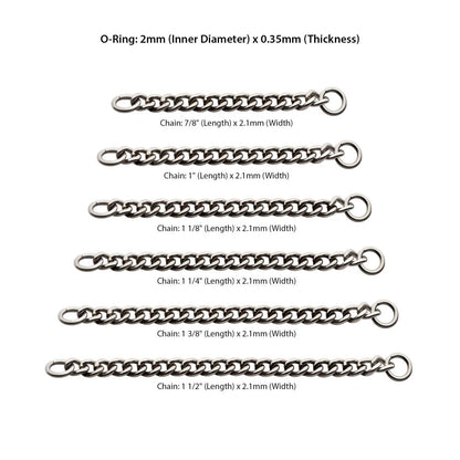 Titanium 2.1mm Curb Chain with Ring