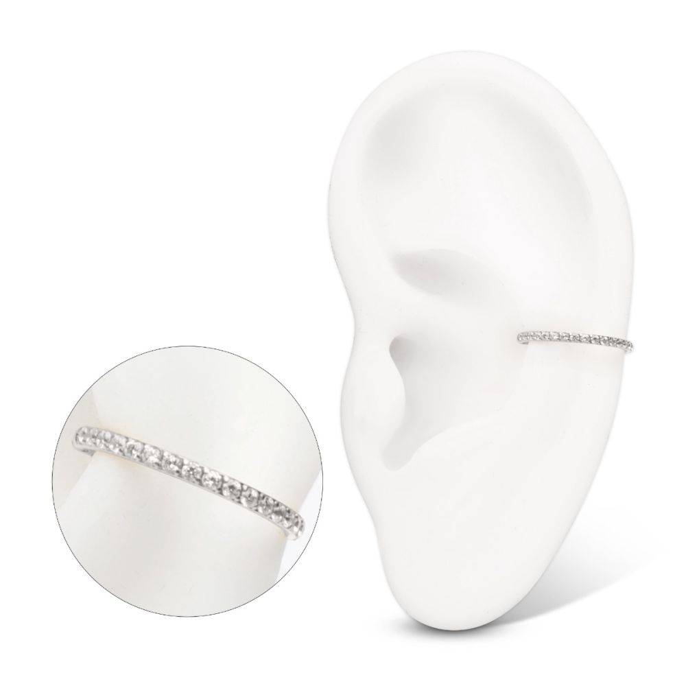 Titanium D-Ring Clicker with CNC Set Clear CZ Gem