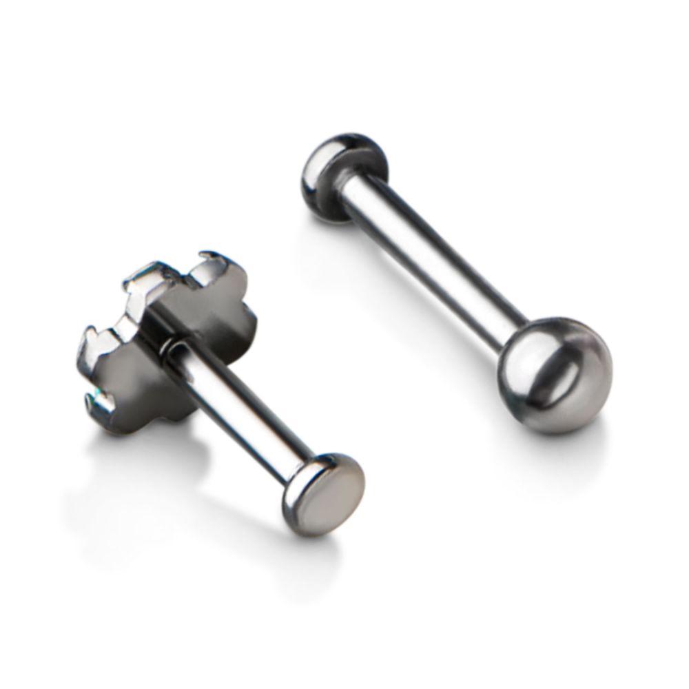 Titanium Internally Threaded Labret with 2.5mm Flat Base and 3mm Ball