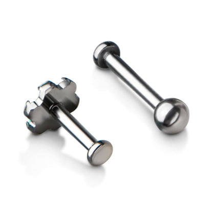 Titanium Internally Threaded Labret with 2.5mm Flat Base and 3mm Ball