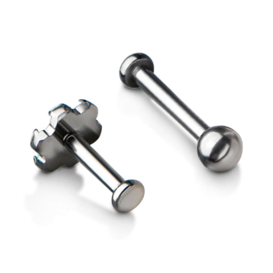 Titanium Internally Threaded Labret with 2.5mm Flat Base and 3mm Ball