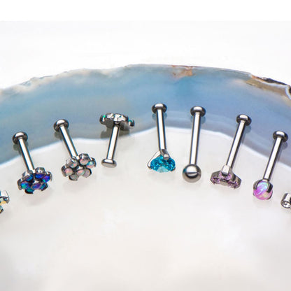 Titanium Internally Threaded Labret with 2.5mm Flat Base and 3mm Ball