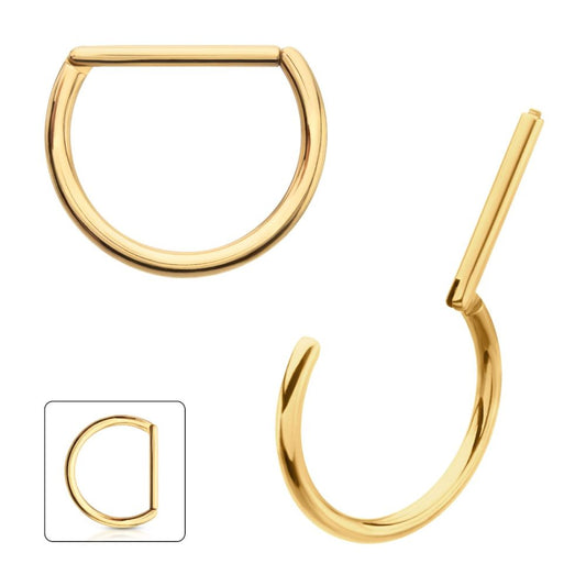 24Kt Gold PVD Titanium D-Ring Clicker