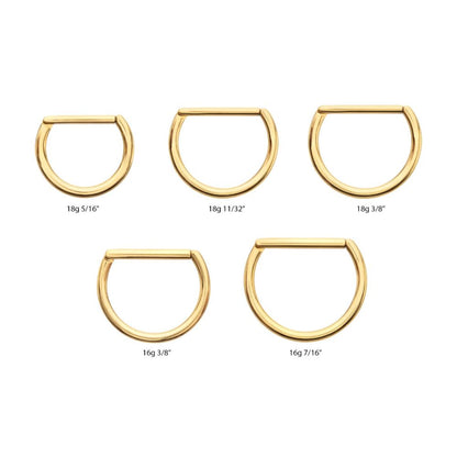 24Kt Gold PVD Titanium D-Ring Clicker