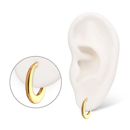 24Kt Gold PVD Titanium Sleek Dome Septum Front Facing Hinged Segment Clicker