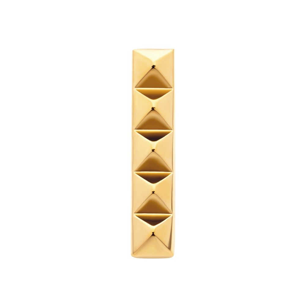 24Kt Gold PVD Titanium Internally Threaded 5 Pyramid Stud Top