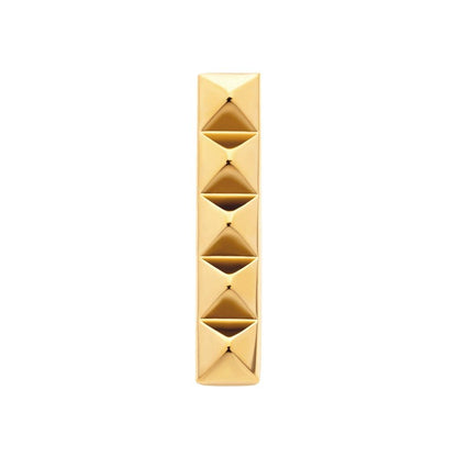 24Kt Gold PVD Titanium Internally Threaded 5 Pyramid Stud Top