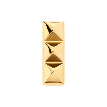 24Kt Gold PVD Titanium Threadless 3 Pyramid Stud Top
