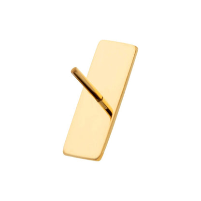 24Kt Gold PVD Titanium Threadless 3 Pyramid Stud Top