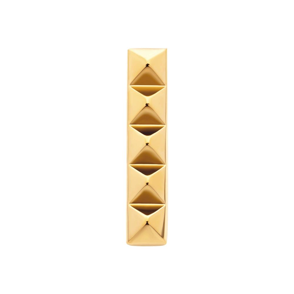 24Kt Gold PVD Titanium Threadless 5 Pyramid Stud Top