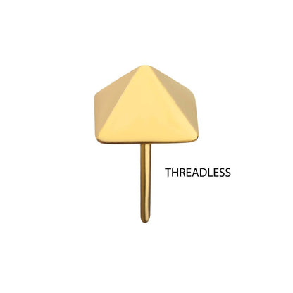 24Kt Gold PVD Titanium Threadless Pyramid Top