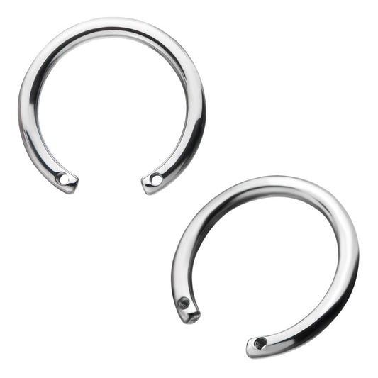Titanium 2 Drilled Hole Front-set Circular Barbell