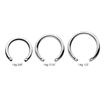 Titanium 2 Drilled Hole Front-set Circular Barbell