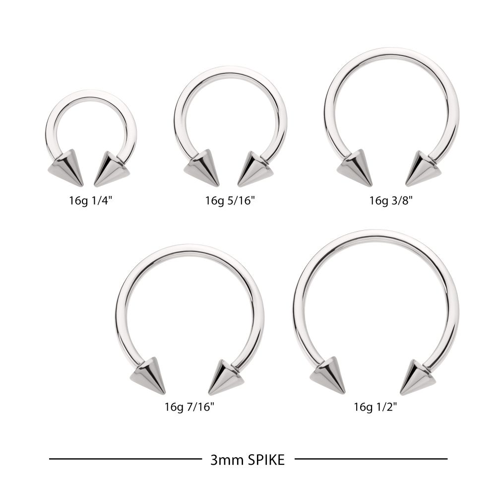 Titanium Internally Threaded Spike Ends Circular Barbell