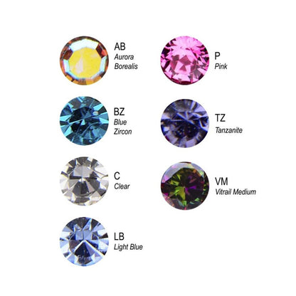 Titanium 2mm Bezel Set Austrian Crystal Nose Pin