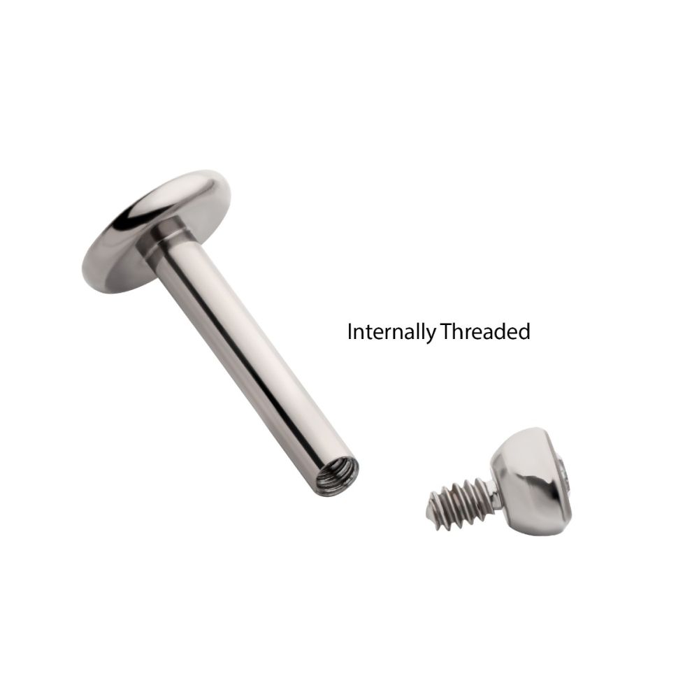 18g Titanium Internally Threaded 4mm Base and Bezel Set Swarovski Crystal Micro Labret