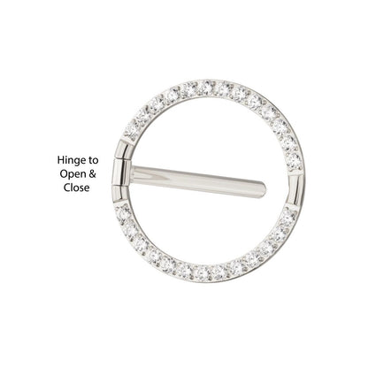Titanium CNC Set Gem Nipple Clicker Ring | Sold by piece