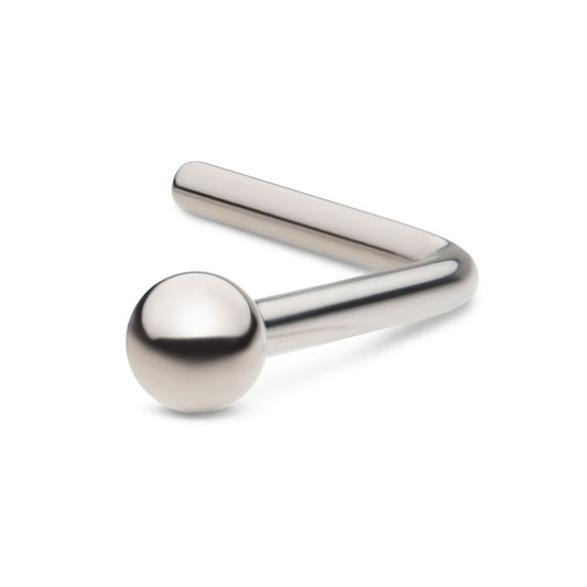 Titanium 2mm Ball L-Shape Nose Pin