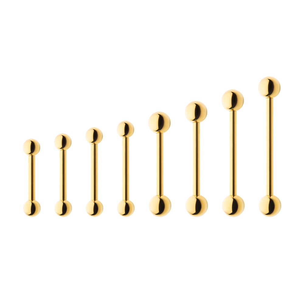 24KT Gold PVD Titanium Internally Threaded Barbell