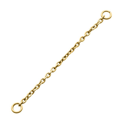 24Kt-Gold PVD Titanium 1.5mm Rolo Chain with 2 Rings