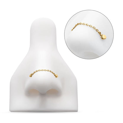 24Kt-Gold PVD Titanium 1.5mm Rolo Chain with 2 Rings