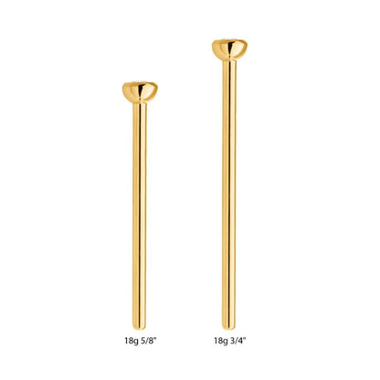 24Kt-Gold PVD Titanium Bezel Set CZ Nose Pin