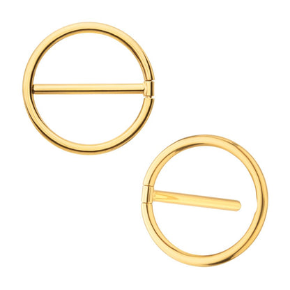 24Kt Gold PVD Titanium Nipple Clicker Ring | Sold by piece