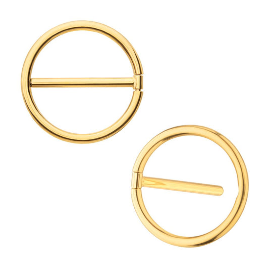24Kt Gold PVD Titanium Nipple Clicker Ring | Sold by piece