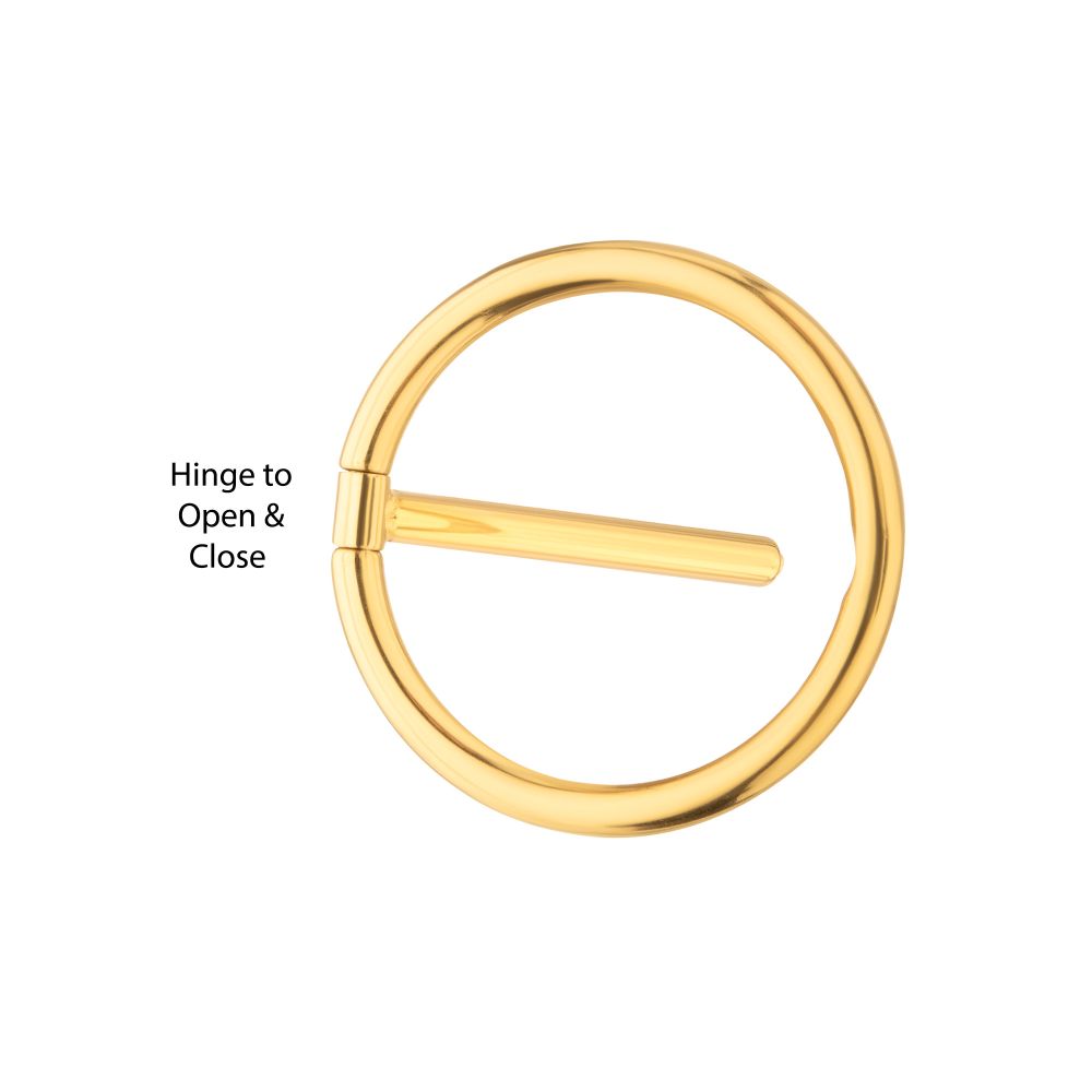 24Kt Gold PVD Titanium Nipple Clicker Ring | Sold by piece