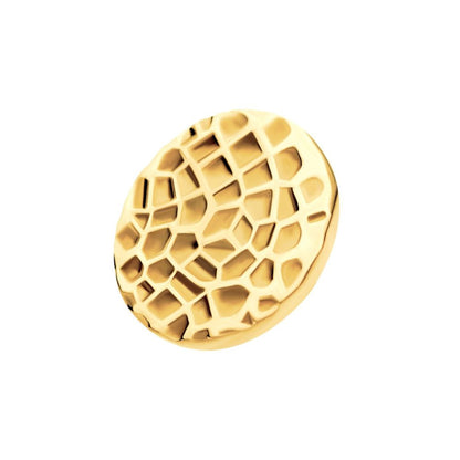 24Kt-Gold PVD Titanium Internally Threaded Hammered Disk Top