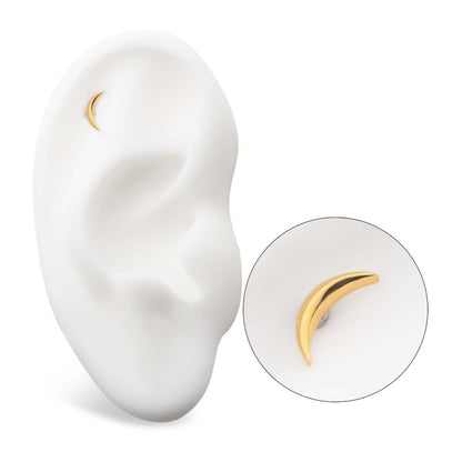 24Kt Gold PVD Titanium Internally Threaded Dome Moon Top