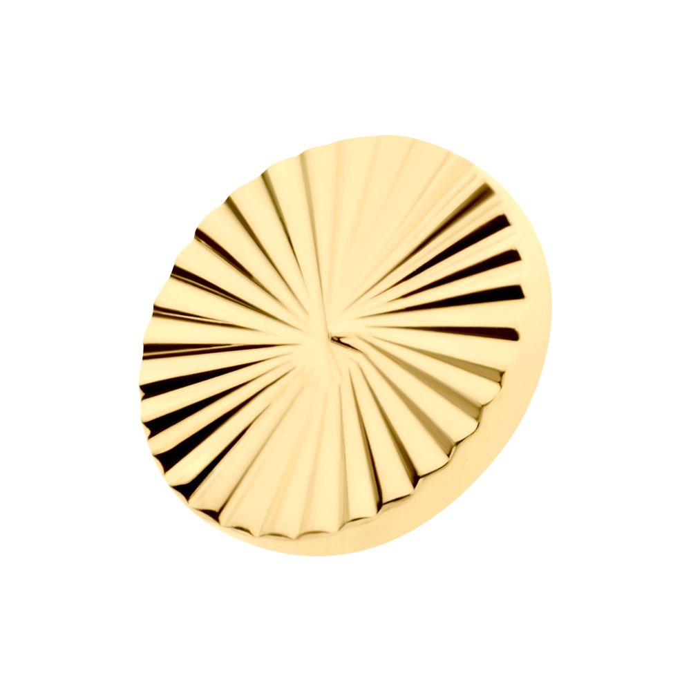24Kt Gold PVD Titanium Internally Threaded Corrugated Round Top